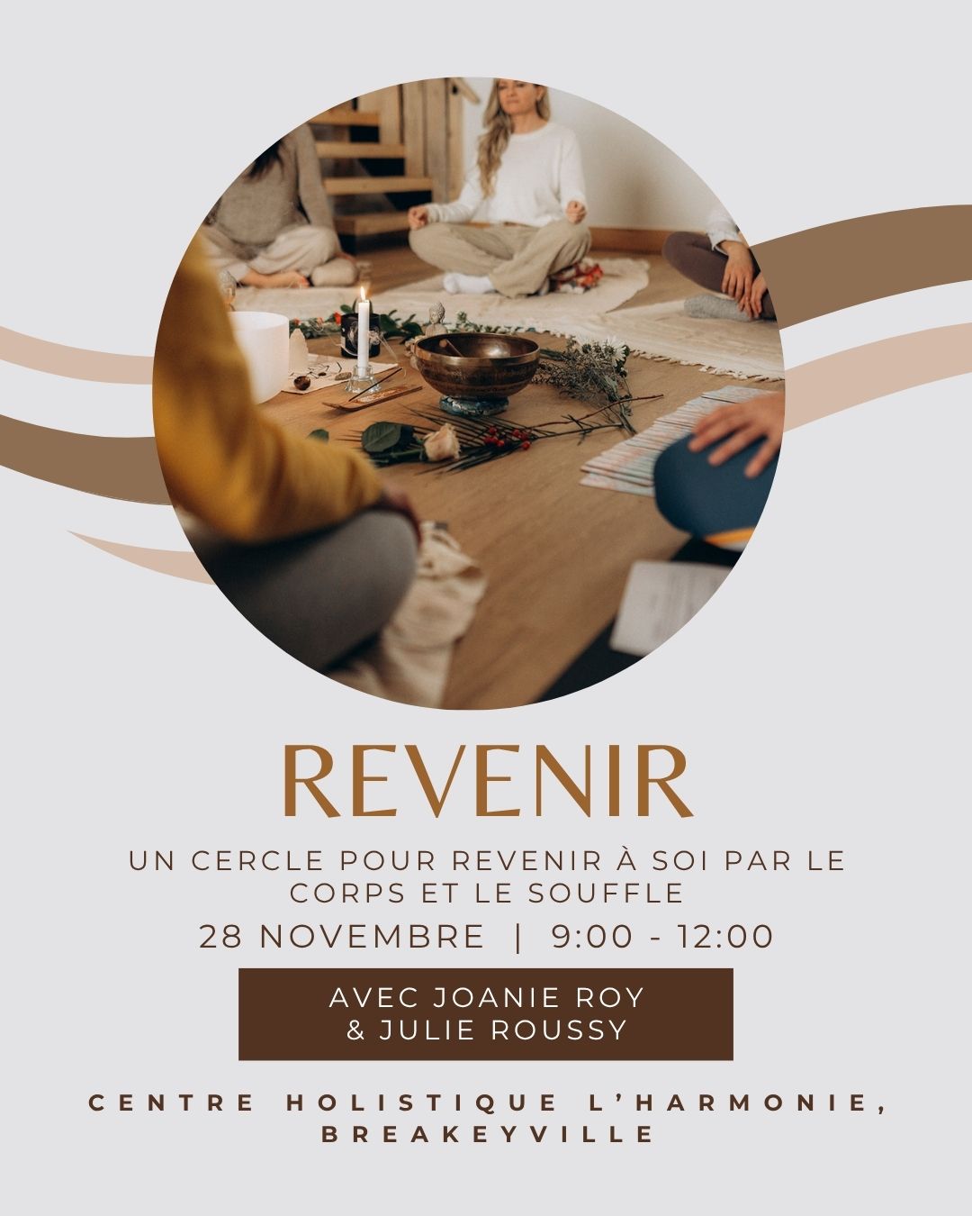 Affiche d’un cercle de méditation et respiration