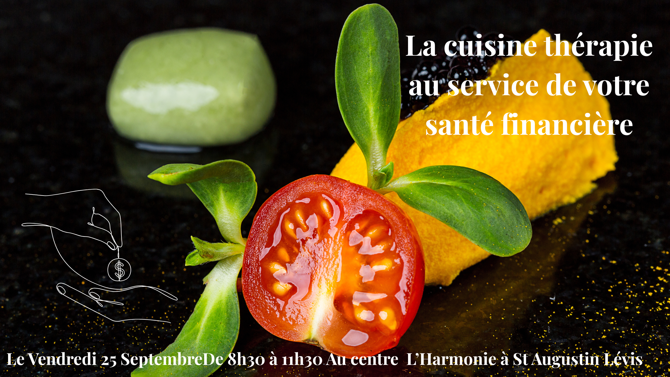 Tomate cerise, feuilles vertes et racine de curcuma