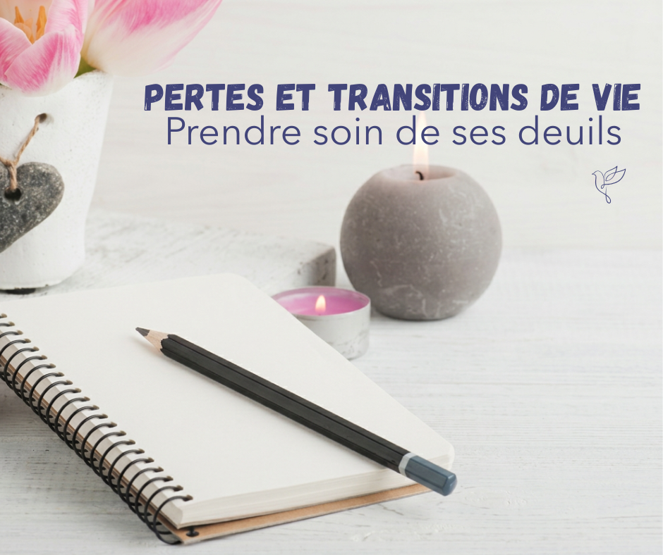 Carnet, bougie et message sur le deuil