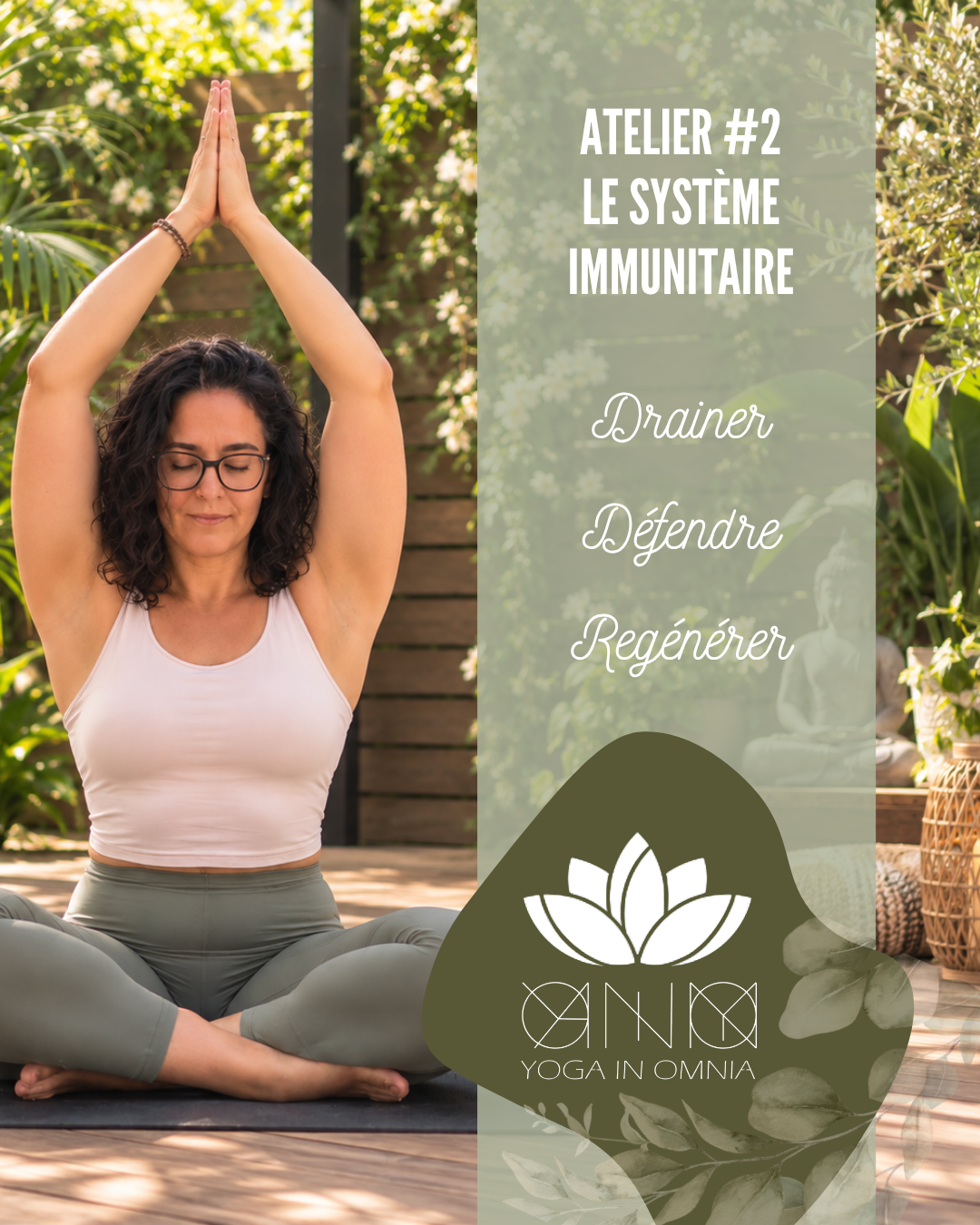 Femme méditant pour atelier sur le système immunitaire